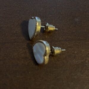 Gold Heart Stud Earrings